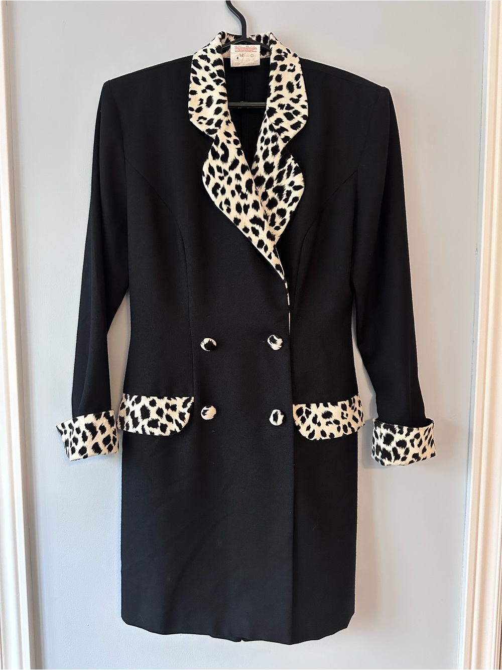 Lori Ann Montreal Vintage 1980s Black Leopard Blazer Romper | Size 5/6